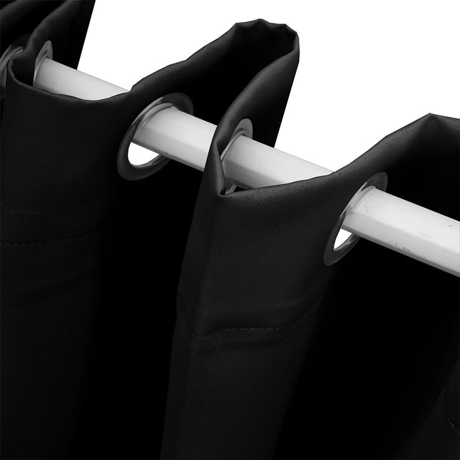2x Blockout Curtains Panels 3 Layers Black-1975420489853702147