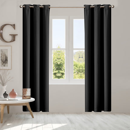 2x Blockout Curtains Panels 3 Layers Black-1954802970721914887