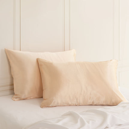 SILK PILLOW CASE TWIN PACK - SIZE: 51X76CM - Champagne Pink-1951134814719578112