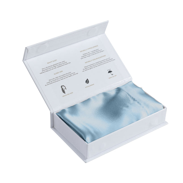 SILK PILLOW CASE TWIN PACK - SIZE: 51X76CM - Soft Blue-1951134815088676869