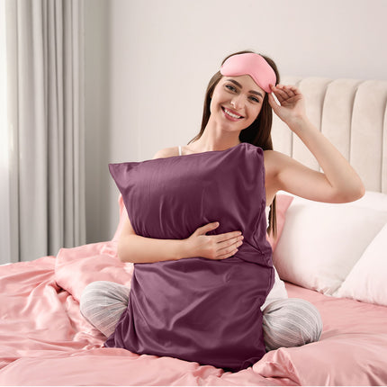 Pure Silk Pillow Case by Royal Comfort (Single Pack) - Malaga Wine-1951134815860428804
