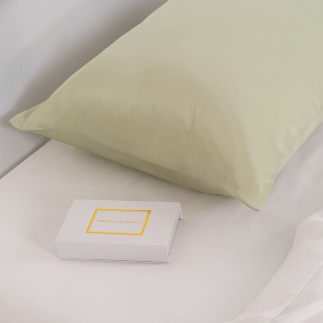 Pure Silk Pillow Case by Royal Comfort (Single Pack) - Sage-1951134816057561090