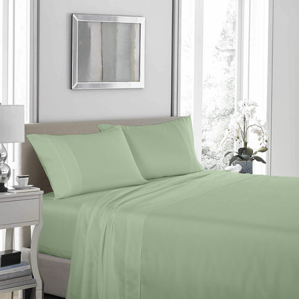 Royal Comfort - 1200TC Ultrasoft 4 Pc Sheet Set - Queen - Sage Green-1951134880649842689