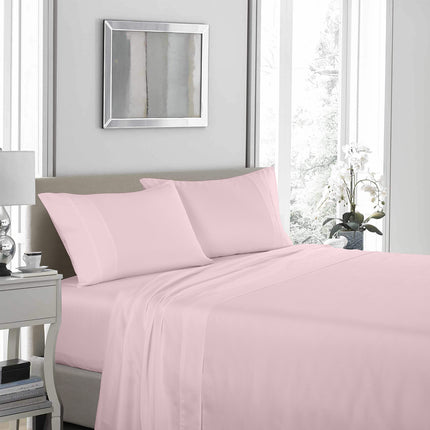 Royal Comfort - 1200TC Ultrasoft 4 Pc Sheet Set - King - Soft Pink-1951134881228656641