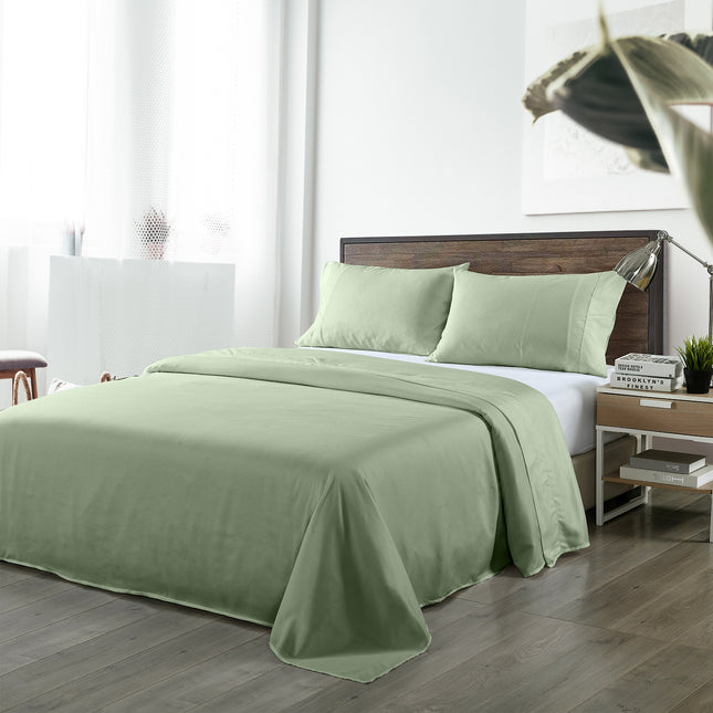 Royal Comfort Blended Bamboo Sheet Set Sage Green - Queen-1951134881425788928