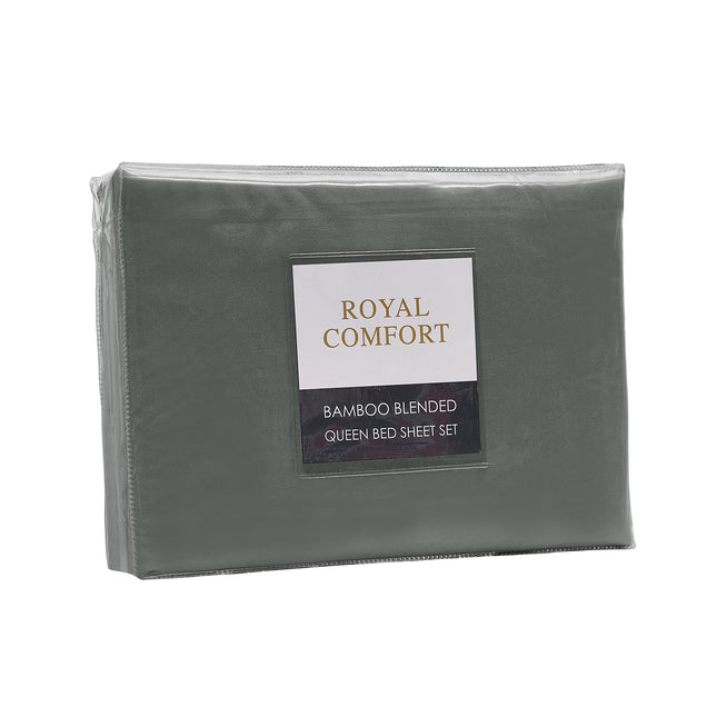 Royal Comfort Bamboo Blended Sheet & Pillowcases Set 1000TC Ultra Soft Bedding-1951134908202225667