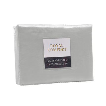 Royal Comfort Blended Bamboo Sheet Set Light Grey - Queen-1951134882059128835