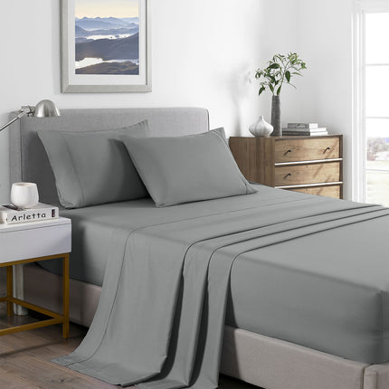Royal Comfort Bamboo Cooling 2000TC Sheet Set - Single - Mid Grey-1951134883795570688