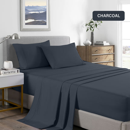 Royal Comfort Bamboo Cooling 2000TC Sheet Set - Single - Charcoal-1951134883975925764
