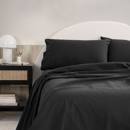 Royal Comfort Vintage Washed 100 % Cotton Sheet Set Single - Charcoal-1951134887033573377