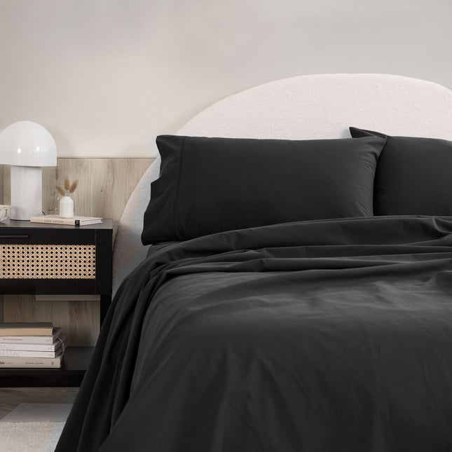 Royal Comfort Vintage Washed 100 % Cotton Sheet Set Single - Charcoal-1951134887033573377