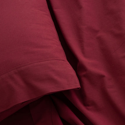 Royal Comfort Vintage Washed 100 % Cotton Sheet Set Single - Mulled Wine-1951134887419449347