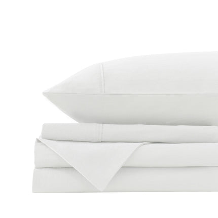 Royal Comfort Vintage Washed 100% Cotton Sheet Set King - White-1951134889655013381