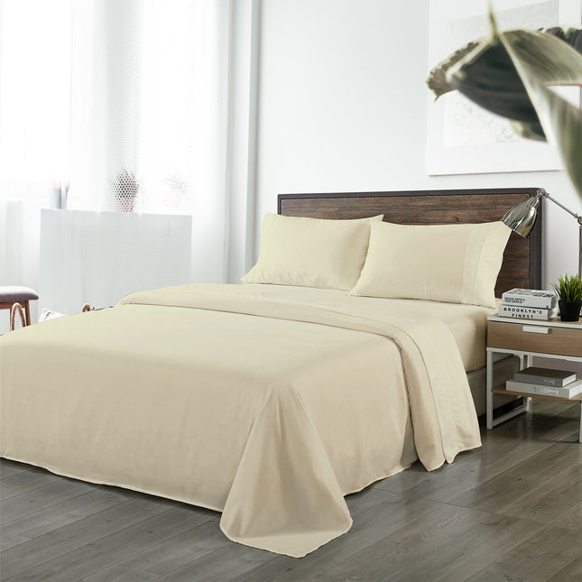 Royal Comfort Blended Bamboo Sheet Set Dark Ivory - Double-1951134848022351872