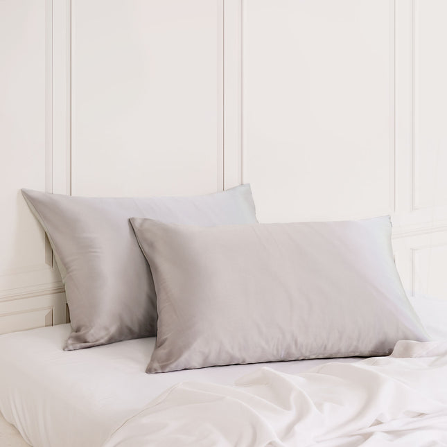 MULBERRY SILK PILLOW CASE TWIN PACK - SIZE: 51X76CM - SILVER-1951134812500791300