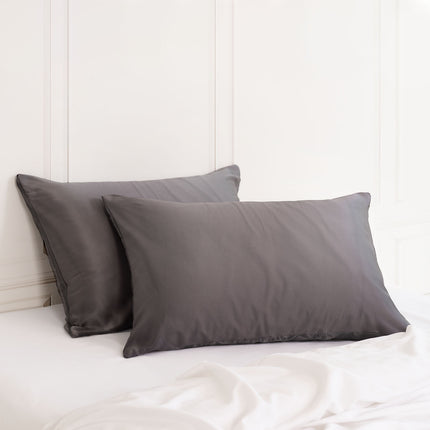 MULBERRY SILK PILLOW CASE TWIN PACK - SIZE: 51X76CM - CHARCOAL-1951134812672757764