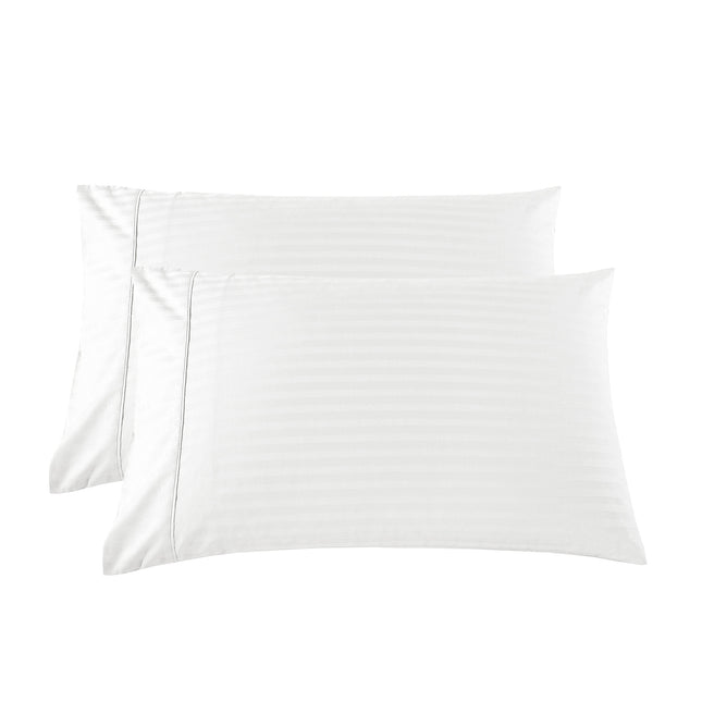 KENSINGTON 1200TC COTTON SHEET SET IN STRIPE-DOUBLE - WHITE-1951134849624576004