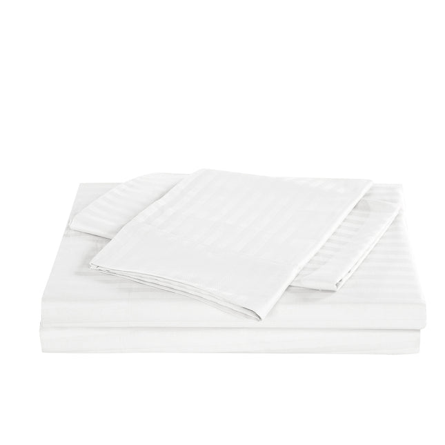 KENSINGTON 1200TC COTTON SHEET SET IN STRIPE-DOUBLE - WHITE-1951134849624576005