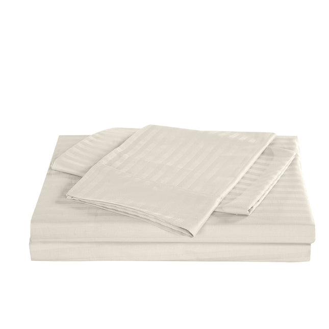 KENSINGTON 1200TC COTTON SHEET SET IN STRIPE-QUEEN -  SAND-1951134850446659590