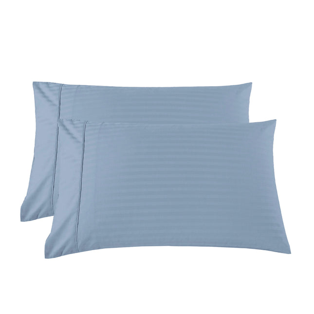 KENSINGTON 1200TC COTTON SHEET SET IN STRIPE-KING - CHAMBRAY (BLUE)-1951134851730116613