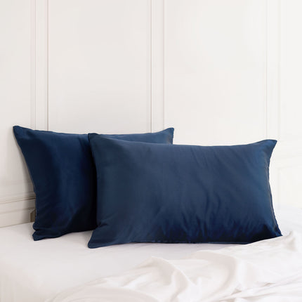 MULBERRY SILK PILLOW CASE TWIN PACK - SIZE: 51X76CM - NAVY-1951134812869890052