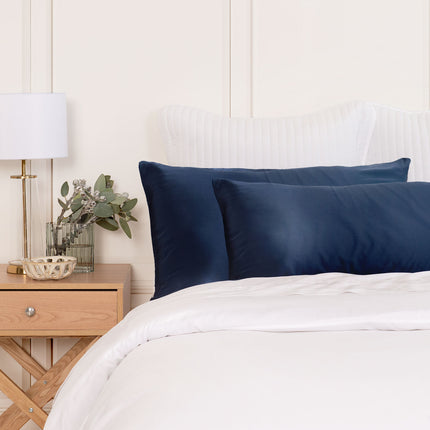 MULBERRY SILK PILLOW CASE TWIN PACK - SIZE: 51X76CM - NAVY-1951134812869890049