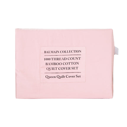 Royal Comfort - Balmain 1000TC Bamboo cotton Quilt Cover Sets (Queen) - Blush-1951134823833800711
