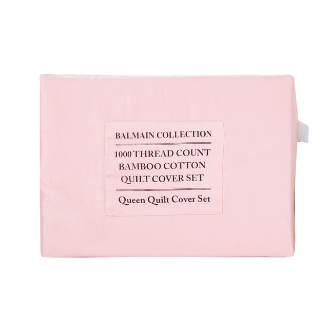 Royal Comfort - Balmain 1000TC Bamboo cotton Quilt Cover Sets (Queen) - Blush-1951134823833800711
