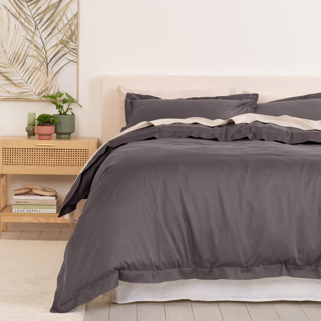 Royal Comfort - Balmain 1000TC Bamboo cotton Quilt Cover Sets (King) - Pewter-1951134824207093760
