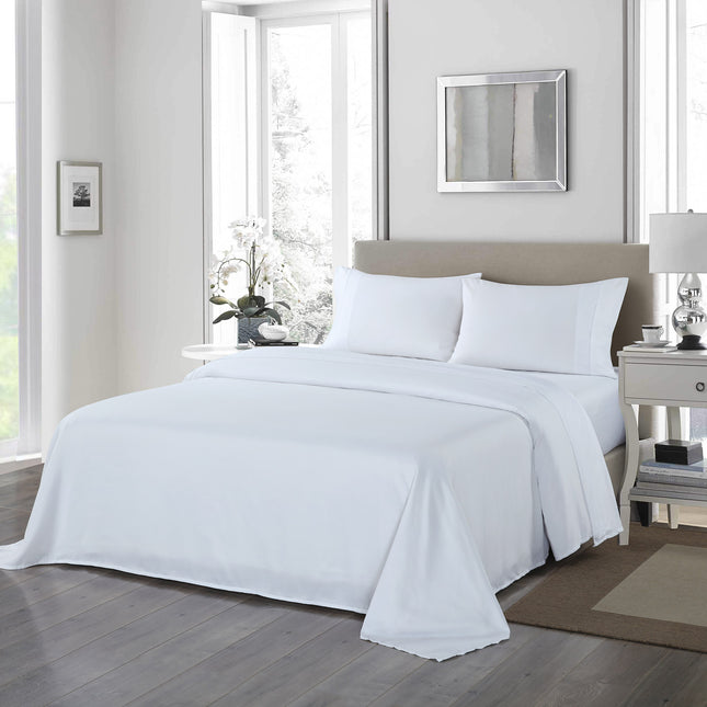 Royal Comfort 1200TC Ultrasoft 4 Piece Sheet Set - Queen - White-1951134857669251072