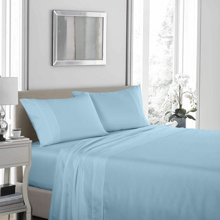 Royal Comfort 1200TC Ultrasoft 4 Piece Sheet Set - Queen - Sky Blue-1951134858021572609