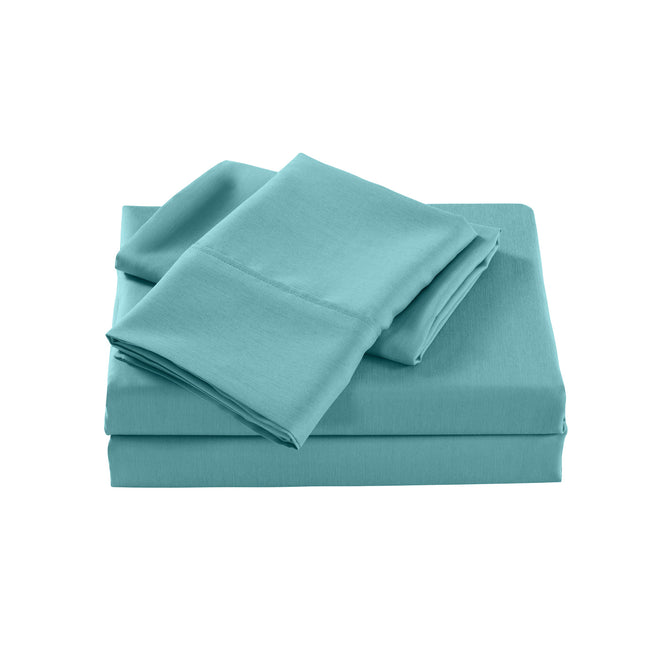 Royal Comfort Bamboo Cooling 2000TC Sheet Set - Double-Aqua-1951134859263086594