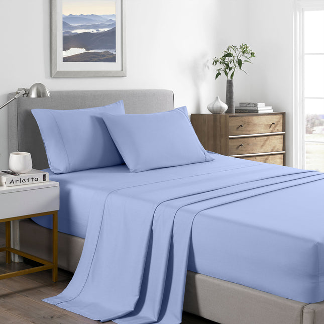 Royal Comfort Bamboo Cooling 2000TC Sheet Set - Queen-Light Blue-1951134860940808192
