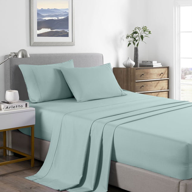 Royal Comfort Bamboo Cooling 2000TC Sheet Set - Single-Frost-1951134863780352000