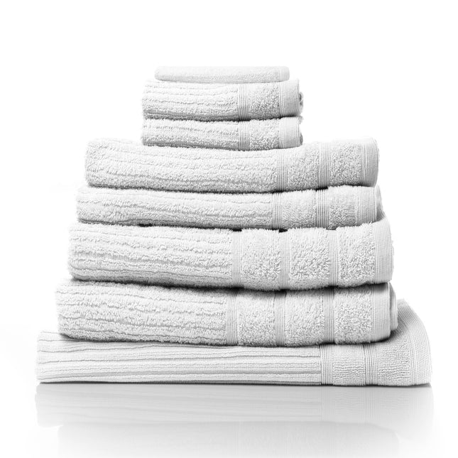 Royal Comfort Eden Egyptian Cotton 600 GSM 8 Piece Towel Pack White-1951134891118825472