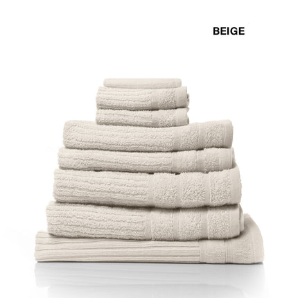 Royal Comfort Eden Egyptian Cotton 600 GSM 8 Piece Towel Pack Beige-1951134891450175492