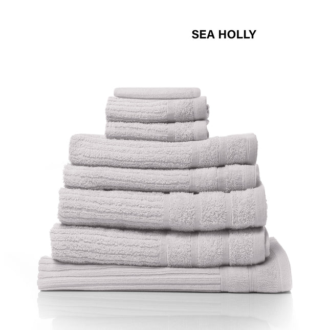 Royal Comfort Eden Egyptian Cotton 600 GSM 8 Piece Towel Pack Sea Holly-1951134891626336260