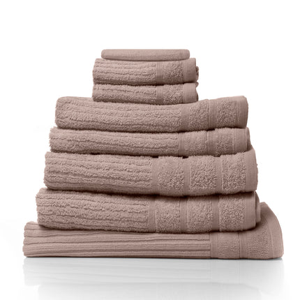 Royal Comfort Eden Egyptian Cotton 600 GSM 8 Piece Towel Pack Champagne Rose-1951134891802497024