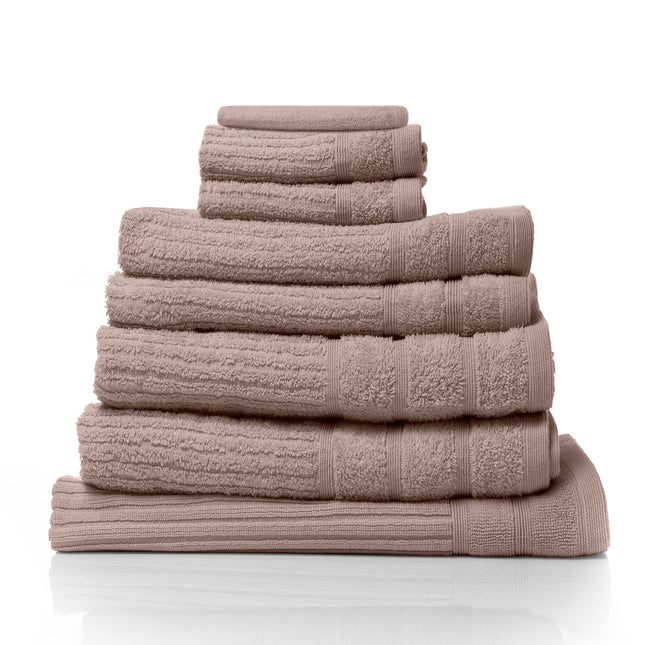 Royal Comfort Eden Egyptian Cotton 600 GSM 8 Piece Towel Pack Champagne Rose-1951134891802497024