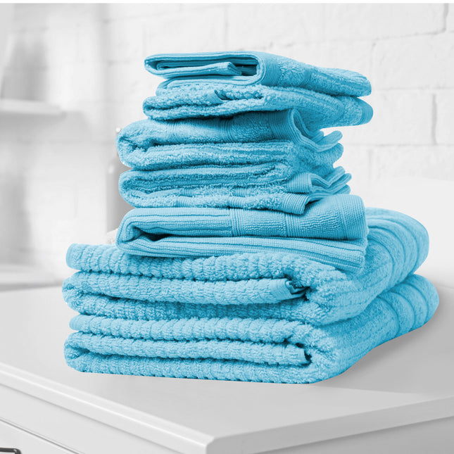 Royal Comfort Eden Egyptian Cotton 600 GSM 8 Piece Towel Pack Aqua-1951134892150624257