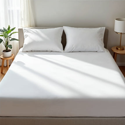 Royal Comfort 1500 TC Cotton Rich Fitted sheet 3 PC Set Double-White-1951134869153255424