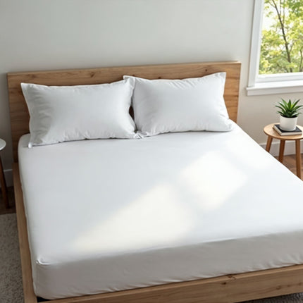 Royal Comfort 1500 TC Cotton Rich Fitted sheet 3 PC Set Double-White-1951134869153255427