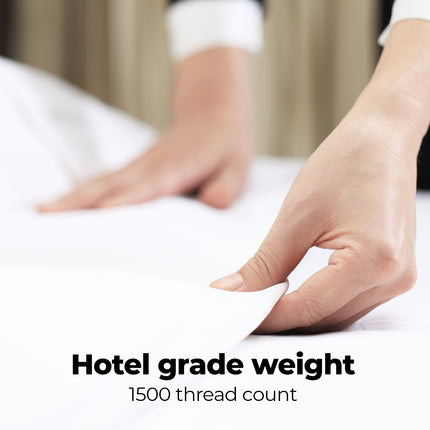 Royal Comfort 1500 TC Cotton Rich Fitted sheet 3 PC Set Double-White-1951134869153255429