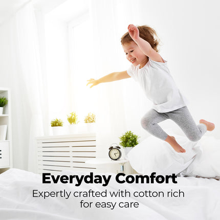 Royal Comfort 1500 TC Cotton Rich Fitted sheet 3 PC Set Double-White-1951134869153255430