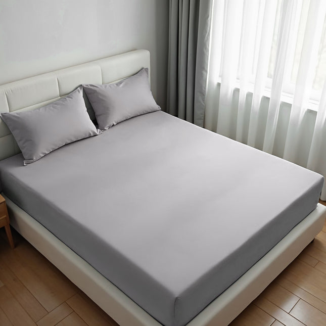 Royal Comfort 1500TC Cotton Rich Fitted sheet 3 PC Set Double-Indigo-1951134869878870016