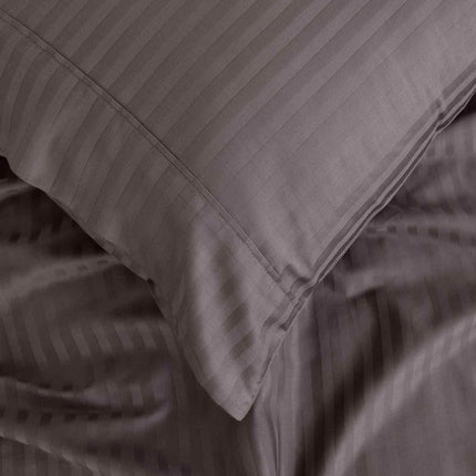 Royal Comfort 1200 Thread count Damask Stripe Cotton Blend sheet sets King Pewter-1951134870906474500
