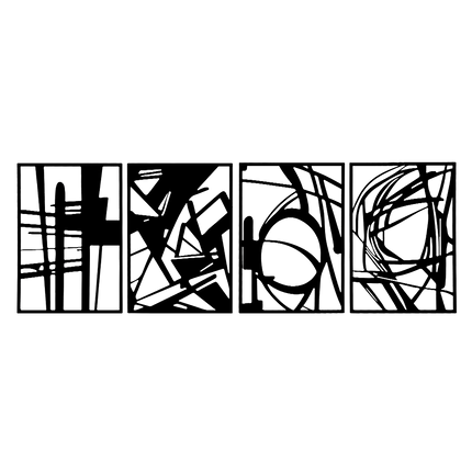 Yezi Metal Wall Art 4Pcs Abstract Minimalist Line Decor-1975420342675574792