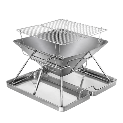 Levede Folding BBQ Portable Charcoal Grill 2-IN-1-1973193516284776456