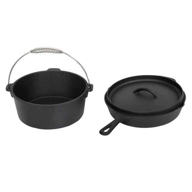 Toque 3PCS Cast Iron Frying Pan and Cast Iron Pot Set-1960920176627159048