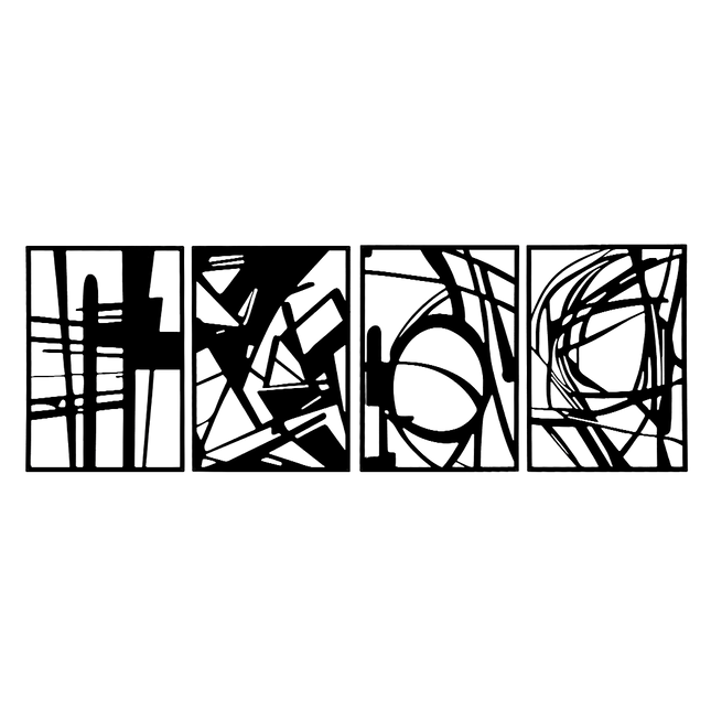 Yezi Metal Wall Art 4Pcs Abstract Minimalist Line Decor-1954802471444549640